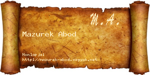 Mazurek Abod névjegykártya